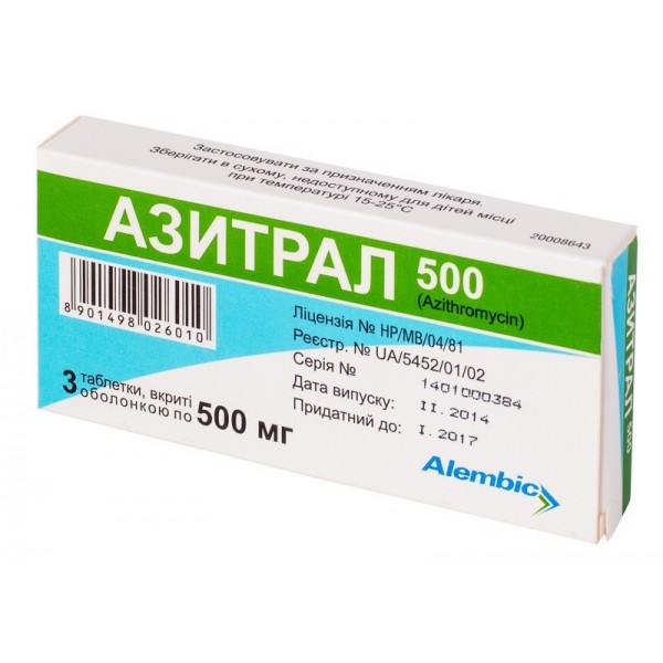 Azithral 500mg 3 tablets