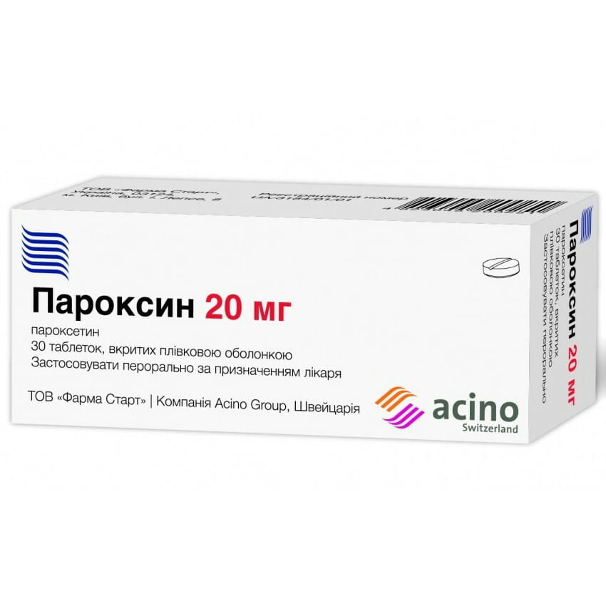 Paroxetine 20mg 30 tablets