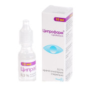 Cypropharm ciprofloxacin fluoroquinolone antibiotic eye/ear drops