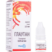 Glautan travoprost prostaglandin F2-alpha analog (antiglaucoma)