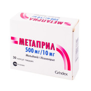 Metapril meldonium + lisinopril metabolic agent + ACE inhibitor combination