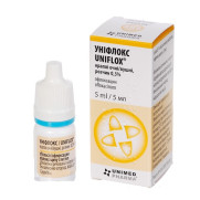 Uniflox ofloxacin fluoroquinolone antibiotic ear/eye drops